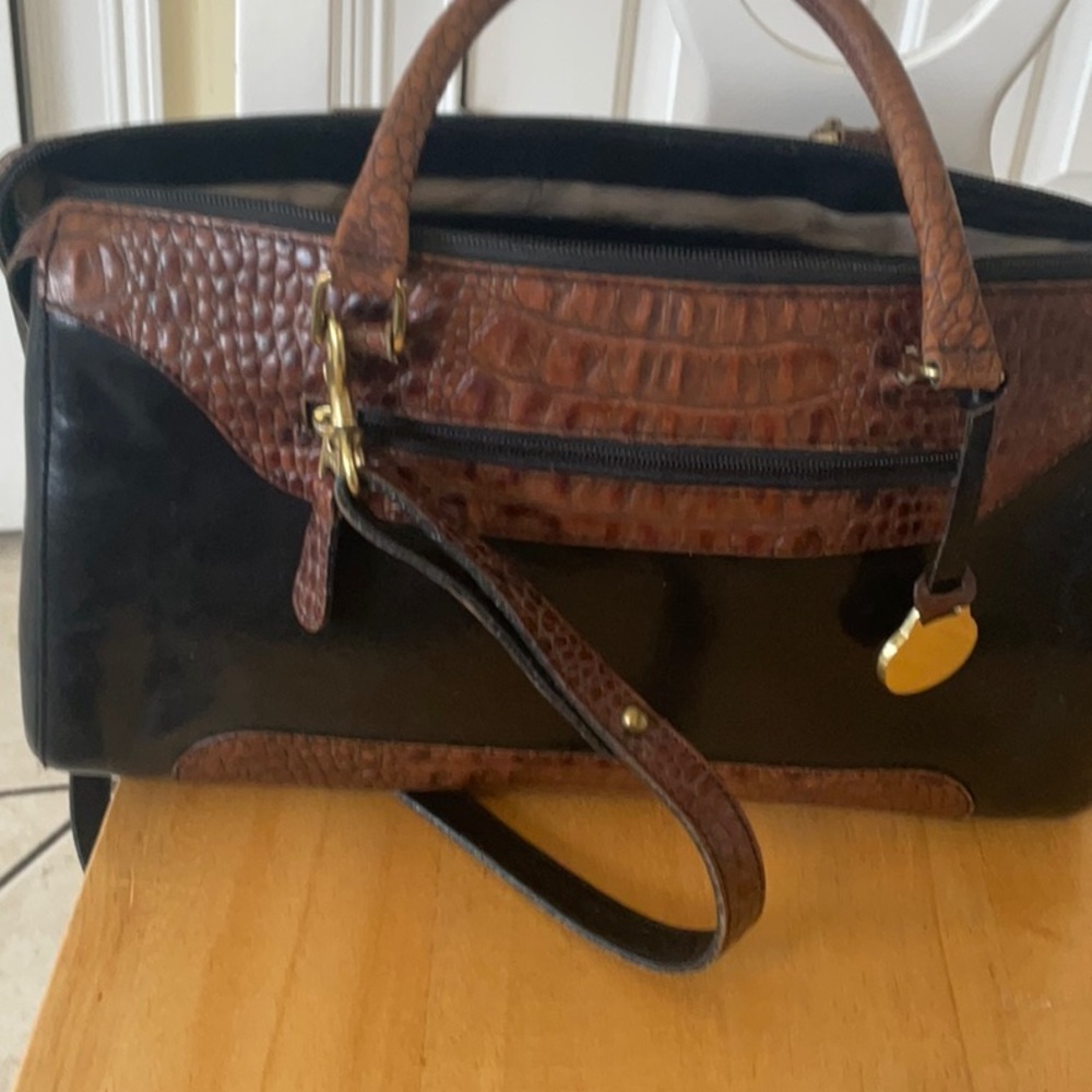 Brahmin  Vintage Black and Brown Handbag - Picture 5 of 8